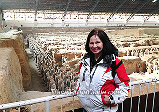 Our client at the Terracotta Warriors Museum, Xian