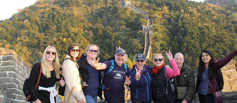 Our happy guests on the Great Wall