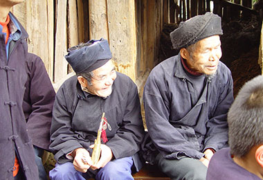 Chinese people in the village