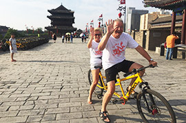 Local people dancing in the City Wall Park