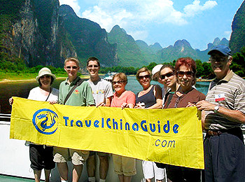 Our group on Li River cruise