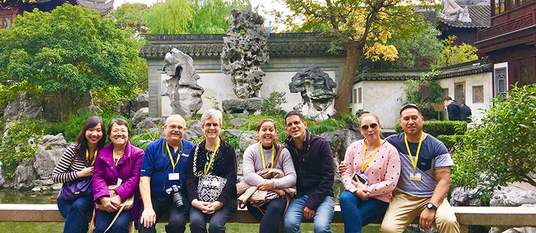 Our guests visiting the graceful Yu Garden