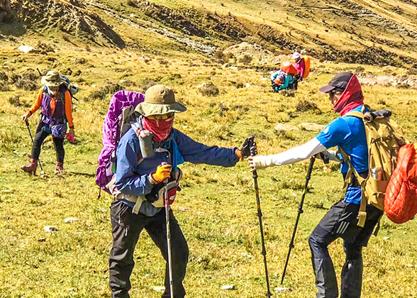 Hikers on Mountain Metok