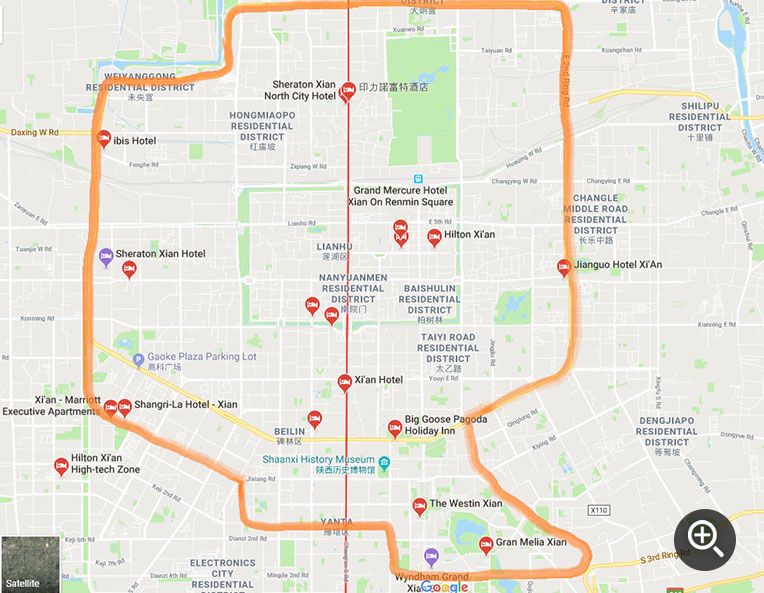 map of Xian Downtown