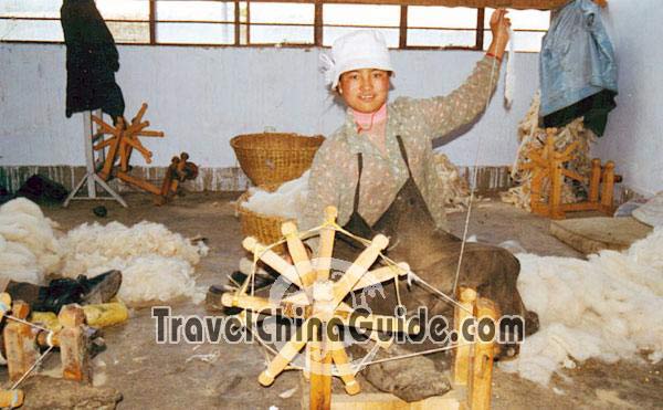 A Tibetan woman in the factory