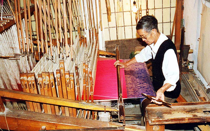 Working on the loom