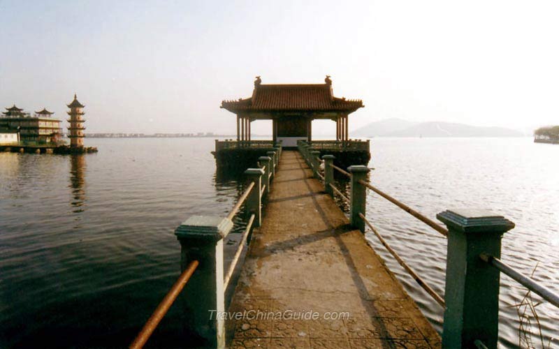 An above-water pavilion