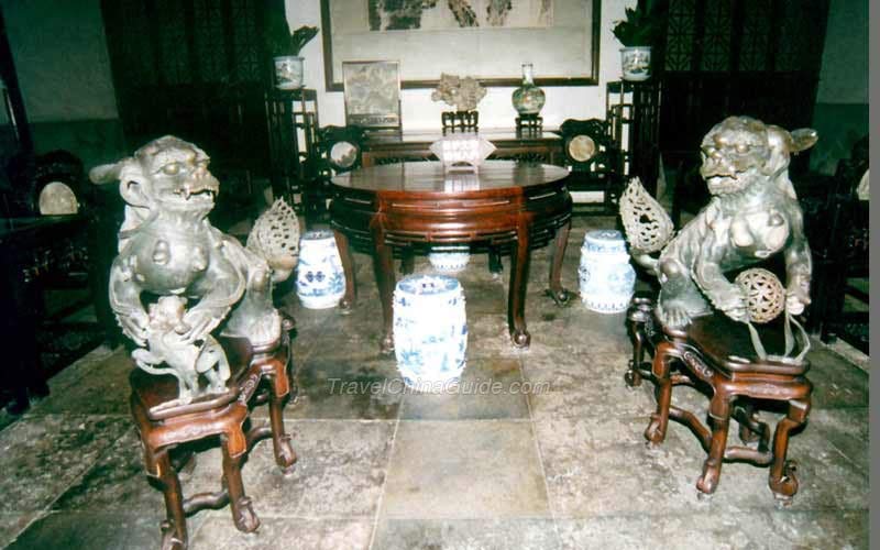 A pair of stone lions