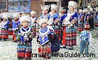 Miao Minority in their traditional costumes, Langdeshang Miao Village, Guizhou.