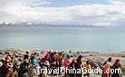 Pilgrims walk around the Namtso Lake for blessings in the coming year.
