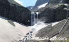 Changbai Waterfall in the snow-capped Changbai Mountain, Jilin