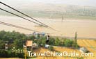 This is the famous Yellow River Cableway Slide at Shapotou.<br />