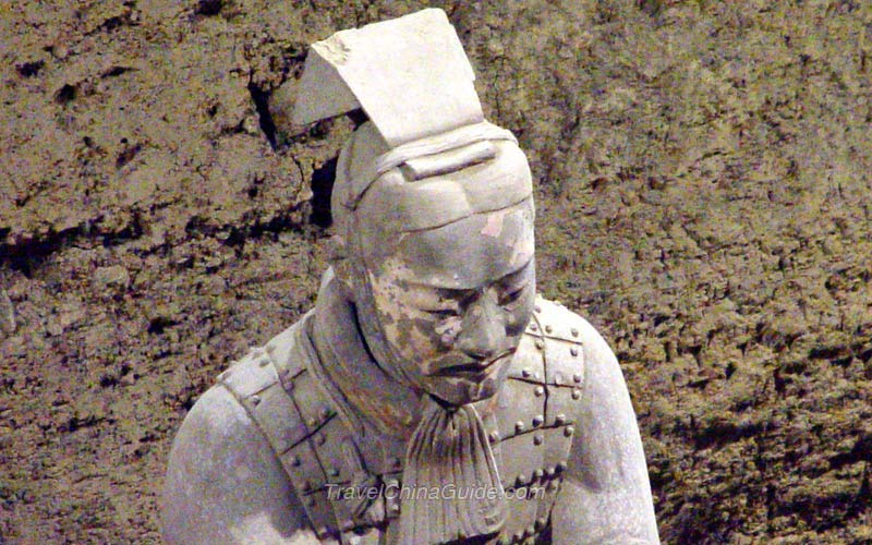 Unearthed terracotta soldier