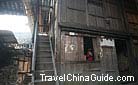 A two-storied wooden house in Da Boji Miao Village