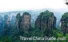 The Wulingyuan Scenic Area is the touristy heart of Zhangjiajie which covers an area of 264 square kilometers and is represented as an enlarged charming potted landscape.