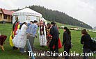 Travelers are receiving the warm welcom from the local people.