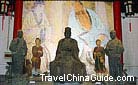 The statues and mural in Chunyang Palace, taiyuan, Shanxi