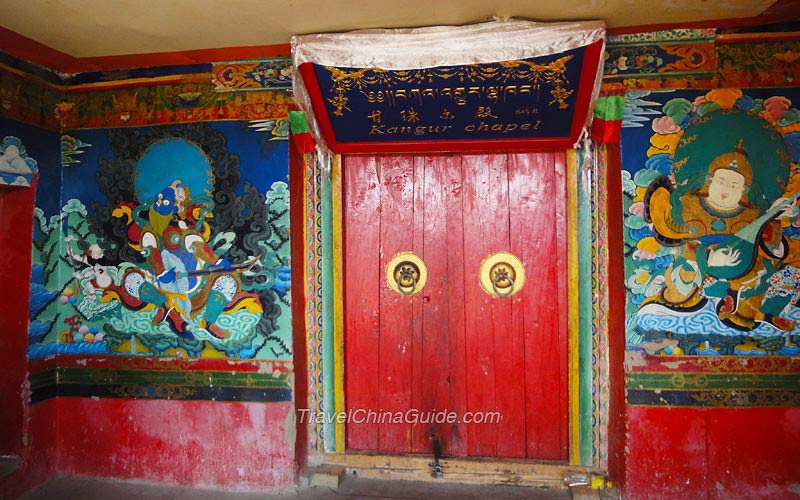 An assembly hall inside the Rongbuk Monastery