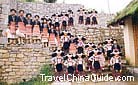 Long-horn Miao girls dressed for their  Tiaohuapo Festival, Guizhou.