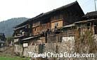 Local residences made of stones and wood in Boji Miao Village in Kaili of Guizhou.