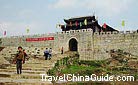 The well-preserved city wall and city gate tower of Qingyan Ancient Town in Guiyang of Guizhou Province.