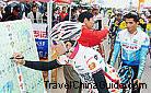 Foreign athletes on the International Road Cycling Race, Qinghai