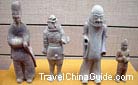 During the Northern and Southern dynasties, Shaanxi was the center of various nations. These pottery warriors of different shapes and clothes are the convincing evidence of the ethnological syncretism at that time.