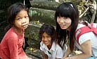 Our staff with Cambodia children - Staff training in 2009