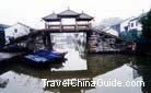 One fifth of the area of ancient Tongli Town is covered with water, over which are bridges of different styles, Suzhou.