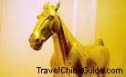 Shinning gilt bronze horse of the Western Han (206BC-8AD), excavated from the Maoling Tomb, Xingping, Shaanxi Province.
