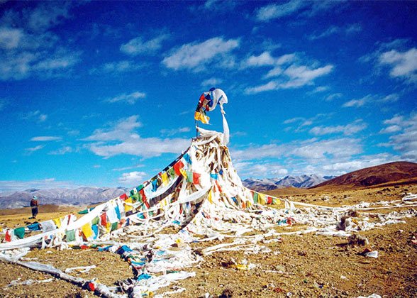 View Prayer Flags on the Mountain