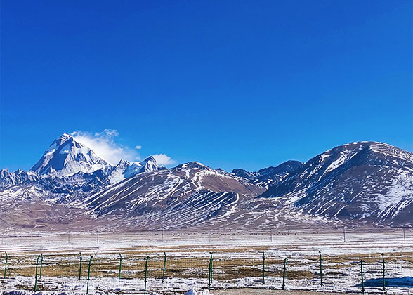 View Snow Mountains from a Distance