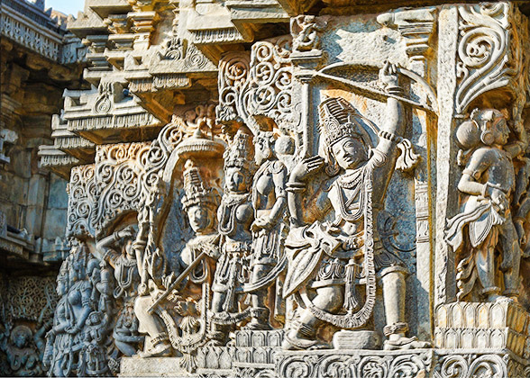 Marvelous Sculptural Art on Hindu Temple Wall