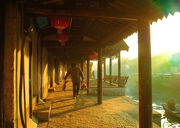 Xitang Water Town at Sunset