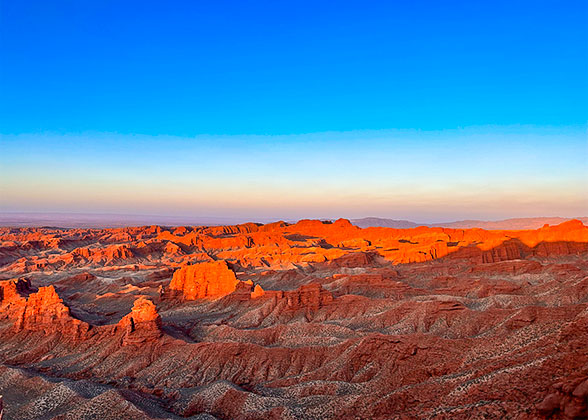 Gorgeous Danxia Landform at Sunset