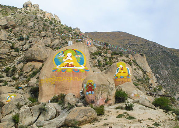 Rock Paintings at Drepung Monastery