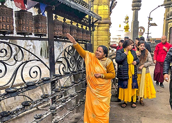 A Believer Turning Prayer Wheels