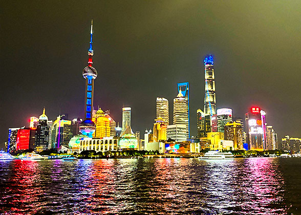 Night View of Shanghai Pudong Area