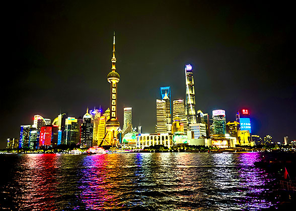 Night View of Shanghai Pudong Area