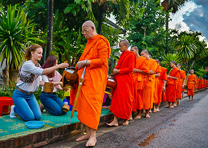 Buddhist monks in Laos