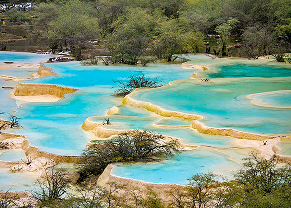 Five-Color Pools at Huanglong Scenic Area