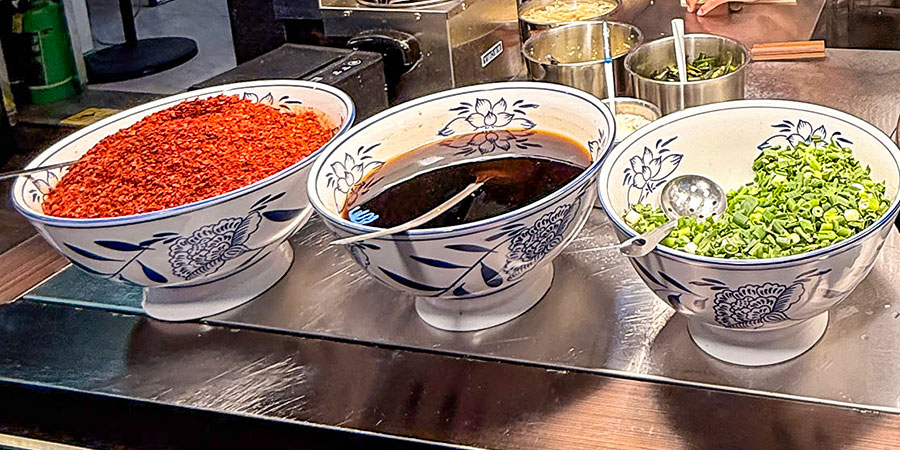 Various Seasonings for Biangbiang Noodles