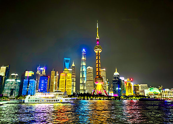 Night View of Shanghai Pudong Area