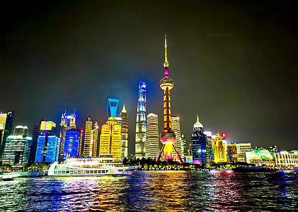 Night View of Shanghai Pudong Area