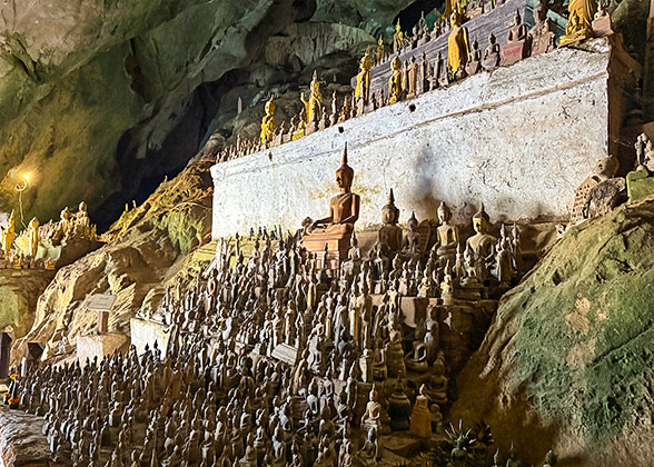 Buddha Statues in the Pak Ou Caves