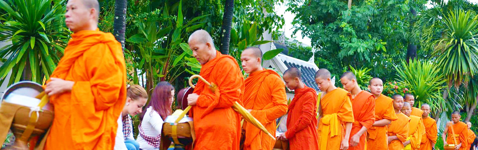 Alms giving ceremony, Laos