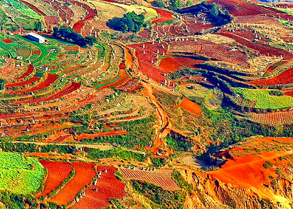 A panoramic view of Dongchuan Red Land