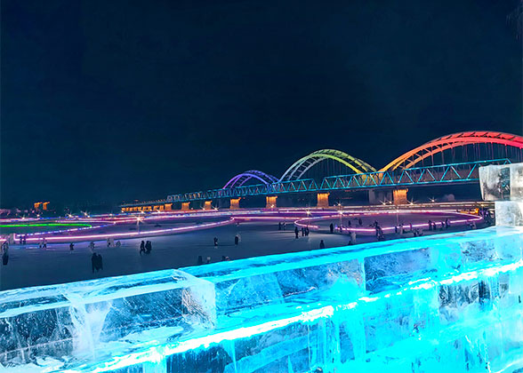 Night View of Songhua River in Harbin