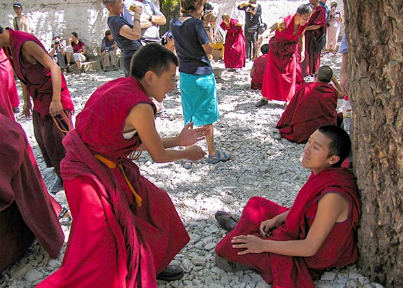 A Debating Session in Sera Monastery, Lhasa A Debating Session in Sera Monastery, Lhasa