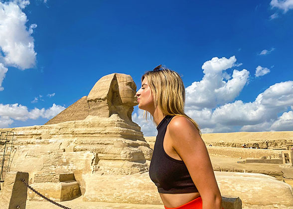 The Great Sphinx with pyramid